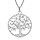 Collier en acier chane avec pendentif rond arbre de vie decoup 25mm 40+5cm