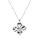 Collier en acier pendentif fleur 4 ptales - 40+5cm