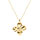 Collier en acier dor jaune pendentif fleur - 40+5cm