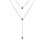 Collier en acier forme Y avec 3 oxydes blancs sertis 38+4cm