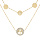Collier en acier et PVD jaune 2 rangs pastilles avec arbre de vie 40+5cm