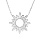 Collier en acier chaîne avec pendentif soleil blanc et strass 40+5cm