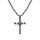 Collier en acier chane jaseron avec Pendentif Croix 55cm