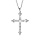 Collier en acier avec Pendentif Croix blanche et pierres blanches 45+5cm