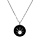 Collier en acier chane avec pendentif rond noir et oxyde blanc toil 38+7cm