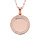 Collier en acier et PVD rose chane avec pendentif  graver mdaille ronde contour d'oxydes blancs 38+7cm
