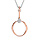 Collier en acier et PVD rose chane avec pendentif anneau et pince en oxyde 41,5+3cm