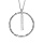 Collier en acier pendentif cercle barrette rsine blanche et strass 40+5cm