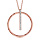 Collier en acier et PVD rose chane avec pendentif anneau suspendu par 1 rail en rsine et strass blancs - longueur 40cm + 5cm de rallonge