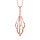 Collier en acier et PVD rose chane avec pendentif triangles disposs en losange avec granit gris en bas - longueur 42cm + 4cm de rallonge