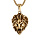 Collier en acier dor pendentif tte de lion patin - 55cm