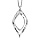 Collier en acier pendentif double gouttes vides 40cm + 5cm