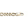 Bracelet en acier et PVD jaune maille figaro 1+3 6mm longueur 21cm