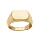 Chevaliere en acier dor plateau satin rectangulaire pans arrondis
