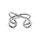Bague en acier croise 3 fils ouverte et rglable