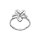 Bague en acier motif fleur 16mm