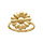 Bague en acier dor motif fleur 16mm