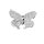 Bague en acier motif papillon - rglable