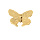 Bague en acier dor jaune forme papillon taille rglable