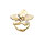 Bague en acier doré fleur 30mm taille réglable