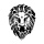 Chevalire en acier patin tte de lion de face