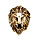 Bague en acier dor et patine tte de lion