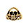 Bague en acier dor lisse motif tte de mort moyenne