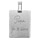 Pendentif en acier satin plaque G.I. rectangulaire grave Papa je t'aime - dimensions 19mm X 26mm