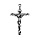 Pendentif en acier croix grave motif bois avec Jsus Christ dessus