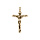 Pendentif en acier et PVD jaune Christ sur la croix