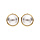 Boucles d'oreille en plaqu palladium et dorure ronde avec perle 10mm fermoir clip