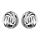 Boucles d'oreille en palladium boule strie et fermoir  clip