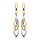 Boucles d'oreille pendantes en plaqu palladium et dorure forme de gouttes et fermoir clip