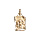 Pendentif en vermeil massif brillant et sable grand parchemin blier