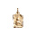 Pendentif en vermeil massif brillant et sable grand parchemin balance