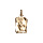 Pendentif en vermeil massif brillant et sable grand parchemin scorpion
