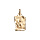 Pendentif en vermeil massif brillant et sable grand parchemin sagittaire