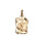 Pendentif en vermeil massif brillant et sable grand parchemin capricorne