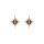 Boucles d'oreille en vermeil oxyde arc en ciel mystique forme flocon et oxydes blancs sertis et fermoir poussette