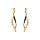 Boucles d'oreille tige en vermeil forme losange avec barrettes de pierres noires
