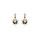Boucles d'oreille tige en vermeil fleur oxyde vert clair et contour oxydes blancs