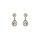 Boucles d'oreille tige en vermeil pendentif goutte oxydes blancs et contour d'oxydes blancs sertis