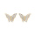Boucles d'oreille tige en vermeil forme papillon avec oxydes blancs sertis