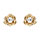 Boucles d'oreille tige en vermeil fleur 8.2mm avec oxyde blanc serti