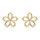 Boucles d'oreille tige en vermeil fleur ajoure avec oxyde blanc