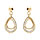 Boucles d'oreille tige en vermeil forme goutte pare d'oxydes blancs sertis