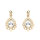 Boucles d'oreille tige en vermeil forme goutte avec oxydes blancs sertis et contour dentell