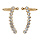 Boucles d'oreille de lobe en  vermeil de forme tige arrondie pare d'oxydes blancs sertis