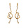 Boucles d'oreille en vermeil boucle avec oxydes blancs sertis et fermoir poussette