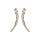 Boucles d'oreille tige en vermeil forme pointe pares d'oxydes blancs sertis